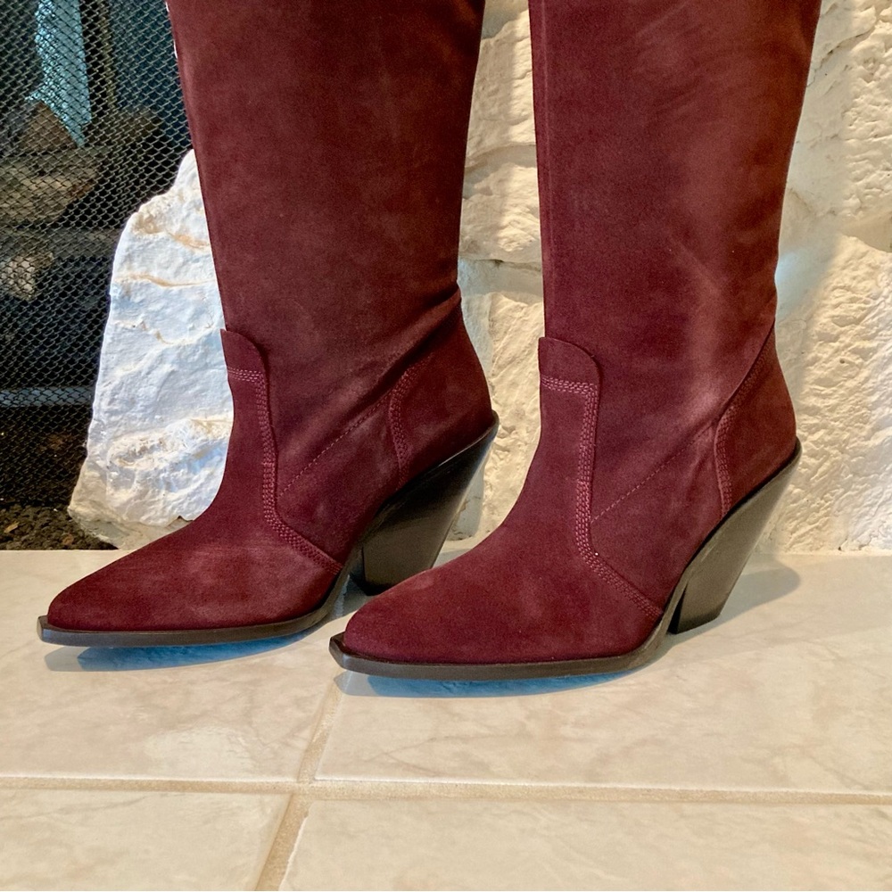 NWT and box Free People brand triple crown over the knee suede boots- size 8 - Picture 5 of 16